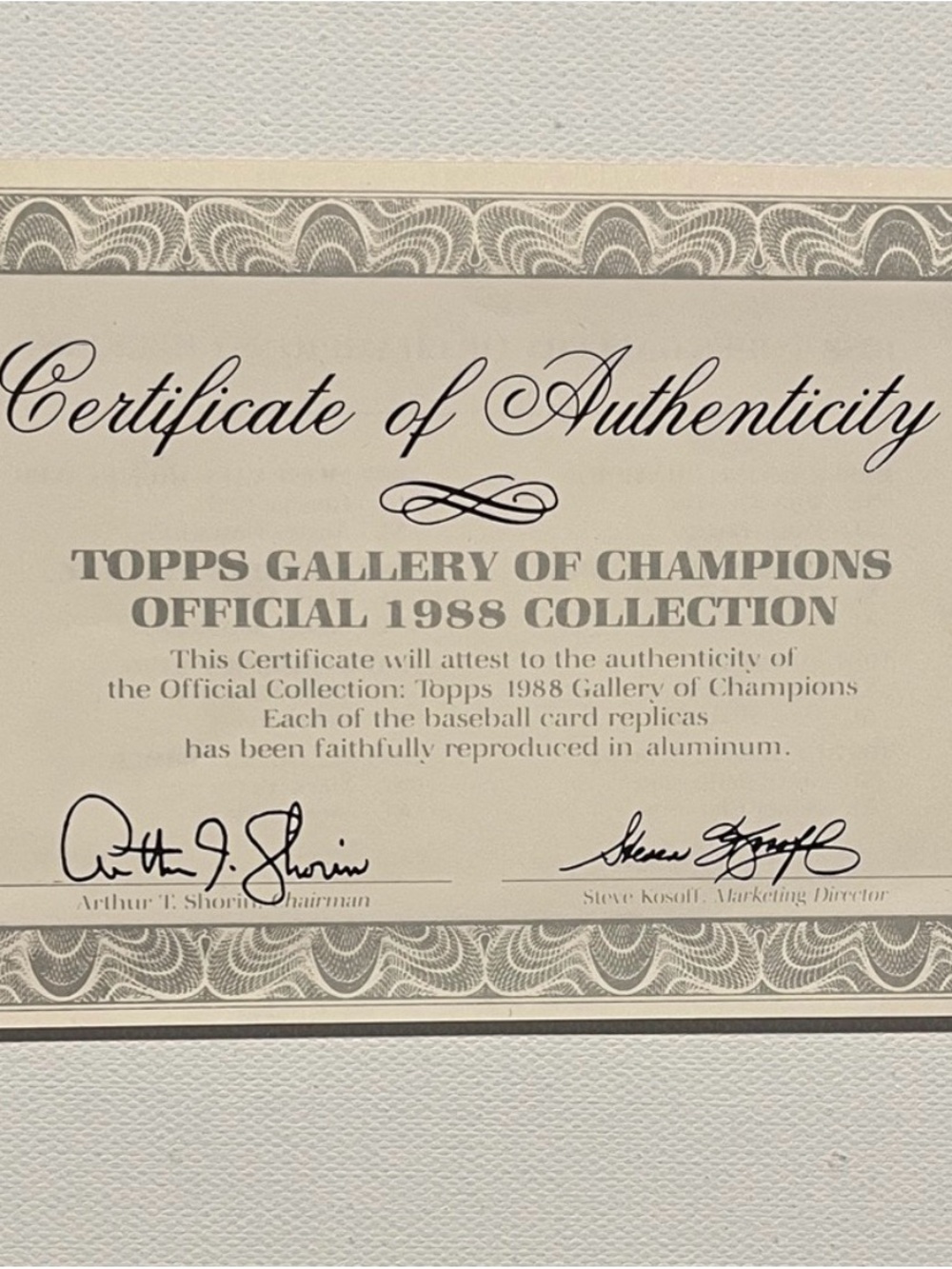 Topps Gallery OF Champions! SILVER playing cards and storage display, Topps COA - Picture 4 of 11